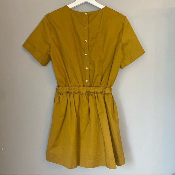 Zara Trafaluc Mustard Yellow, Short-Sleeved, 100% Cotton Skort Romper - Picture 3 of 10